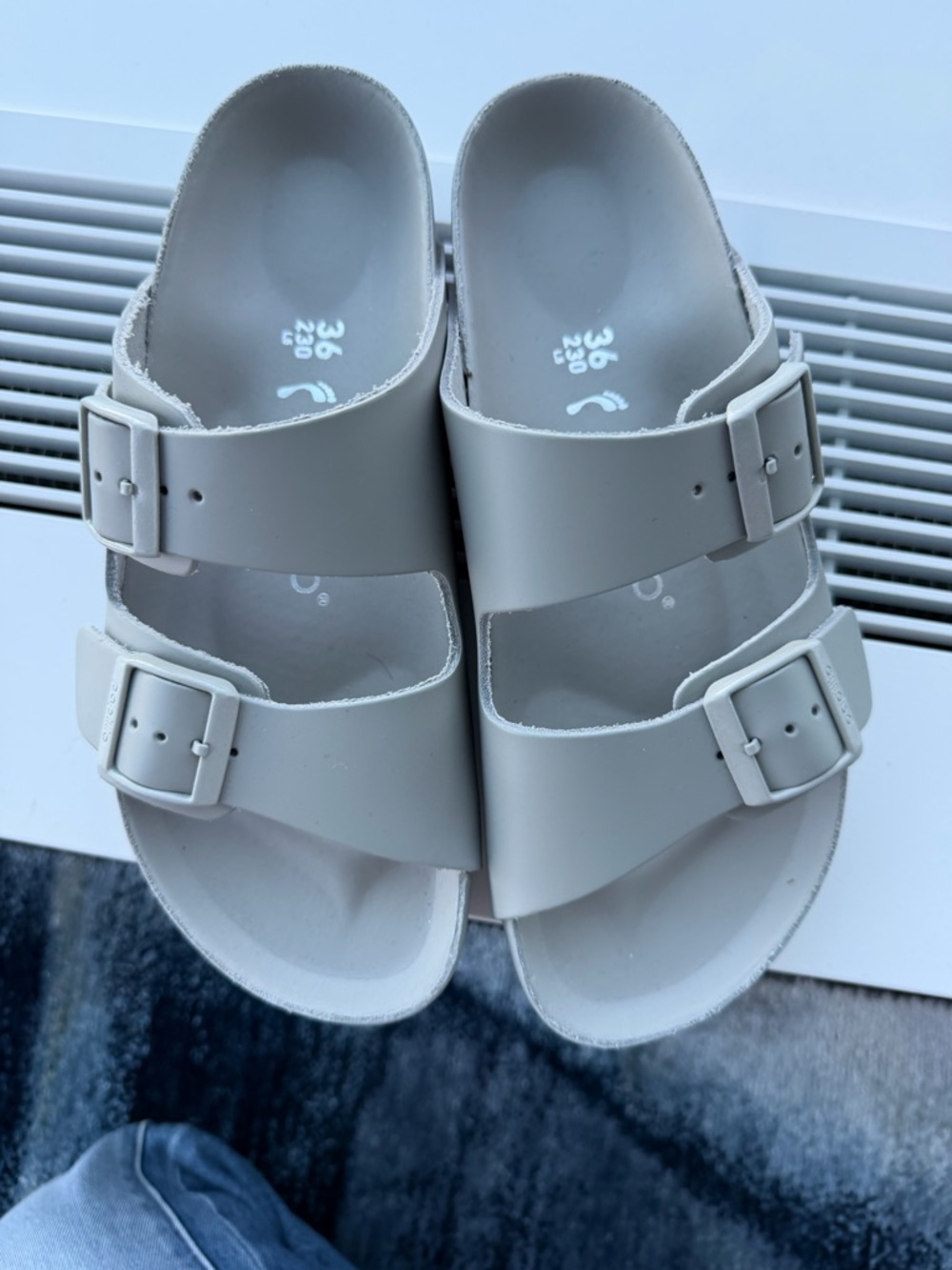Birkenstock Papillio Double-Buckle Sandals in Light Gray